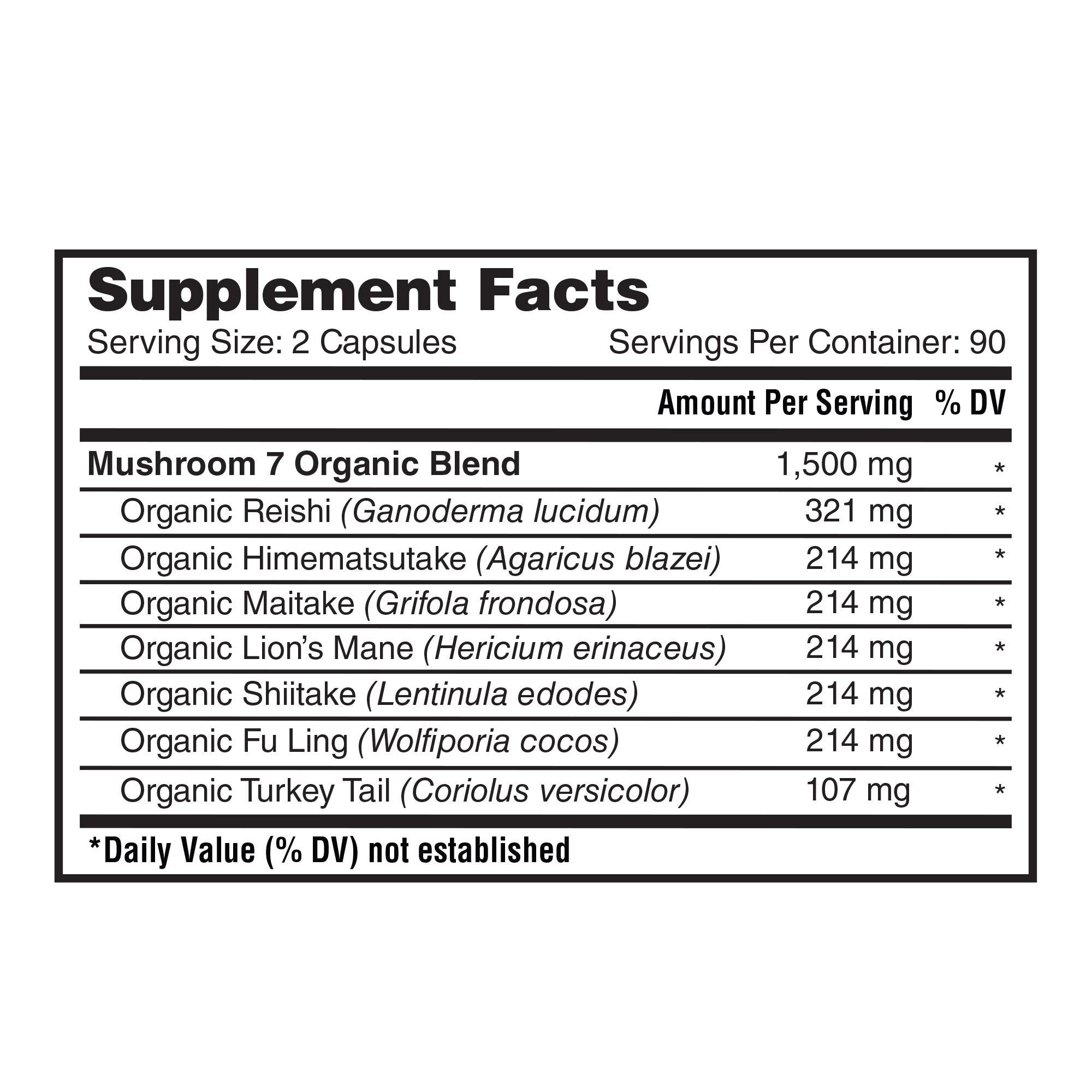 Mushroom 7 1,500 Mg., 180 Vegetarian Capsules