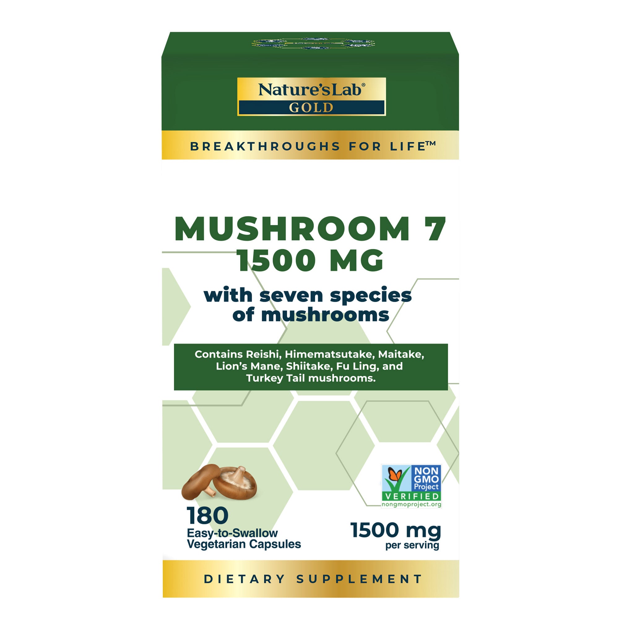 Mushroom 7 1,500 Mg., 180 Vegetarian Capsules