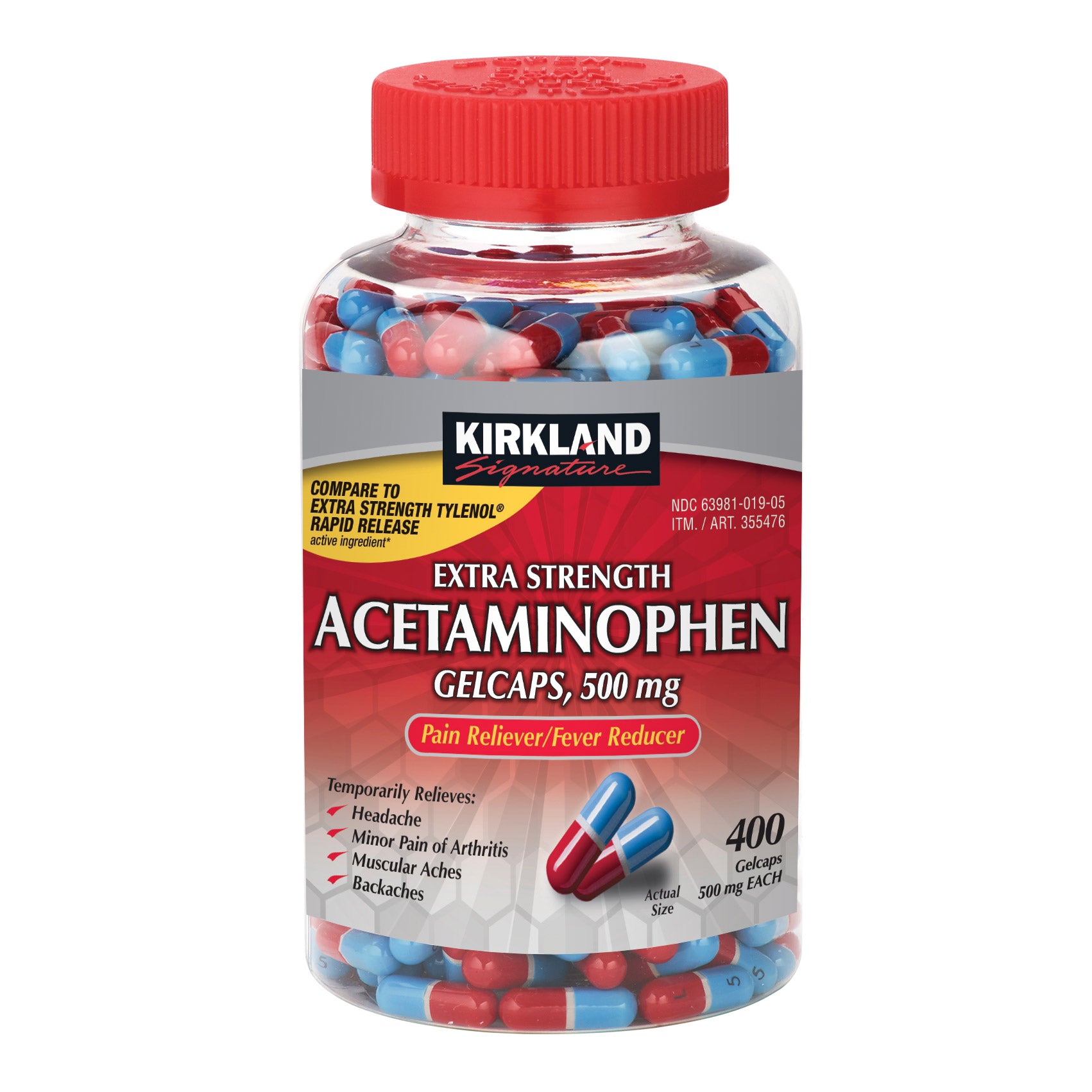 Rapid Release Acetaminophen 500 Mg., 400 Gelcaps