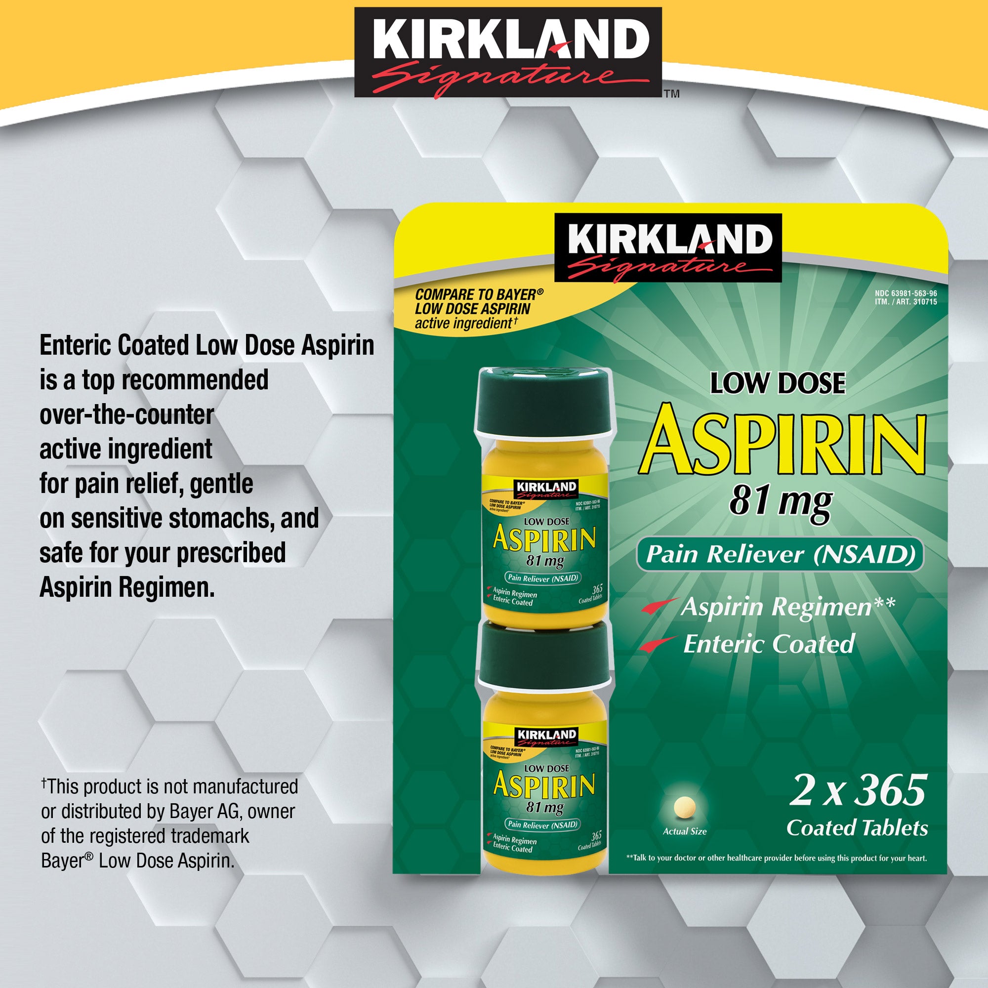 Low Dose Aspirin, 81 Mg, 730 Tablets