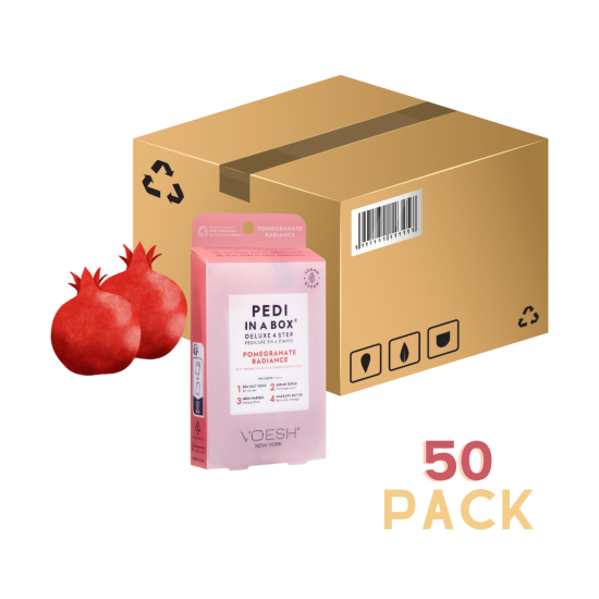 VOESH Deluxe Pedicure 4 Step - Pomegranate  Radiance - Case of 50