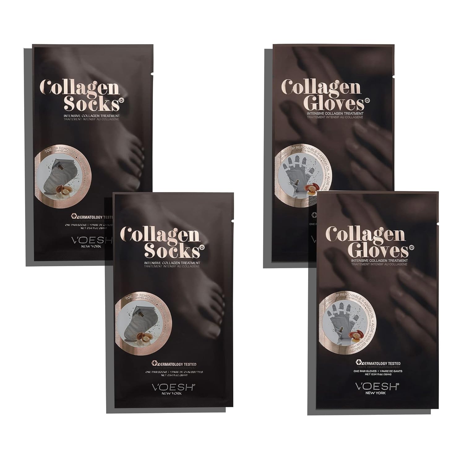 Voesh Deluxe Manicure Collagen Gloves - Argan Oil + Aloe Vera Extracts - Case of 100