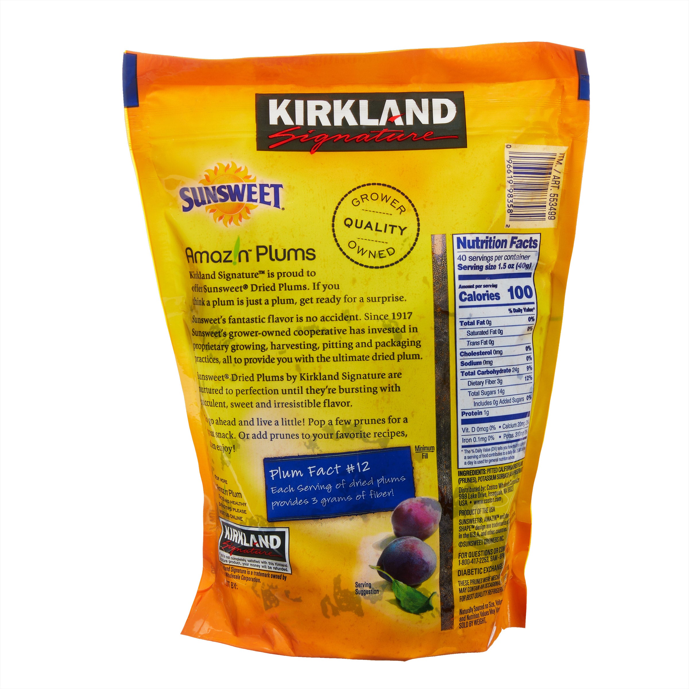 , Sunsweet Whole Dried Plums, 3.5 Lbs