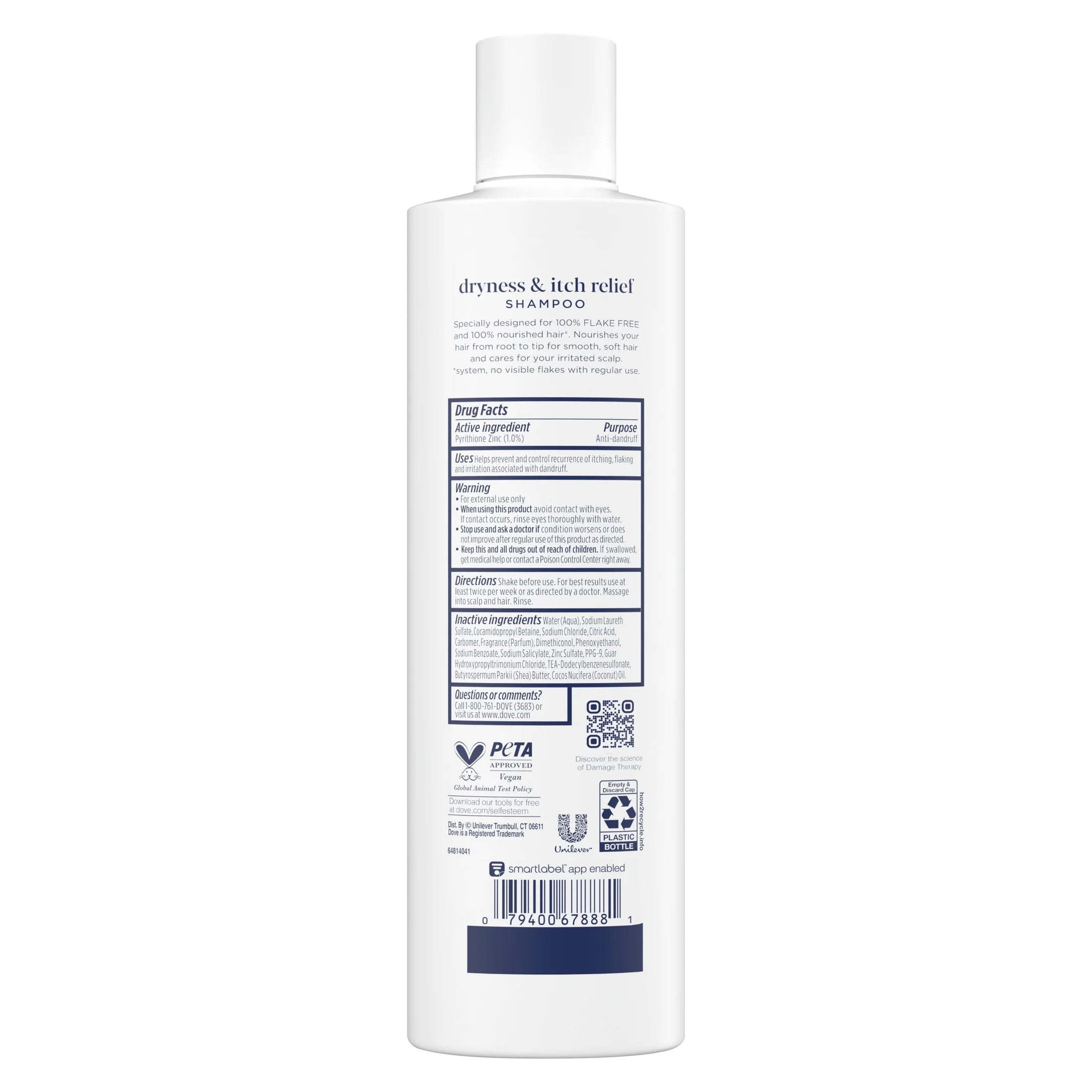 Damage Therapy Derma Anti-Dandruff Shampoo for Flaky Scalp Dryness + Itch with Pyrithione Zinc & Coconut Oil, 12 Oz