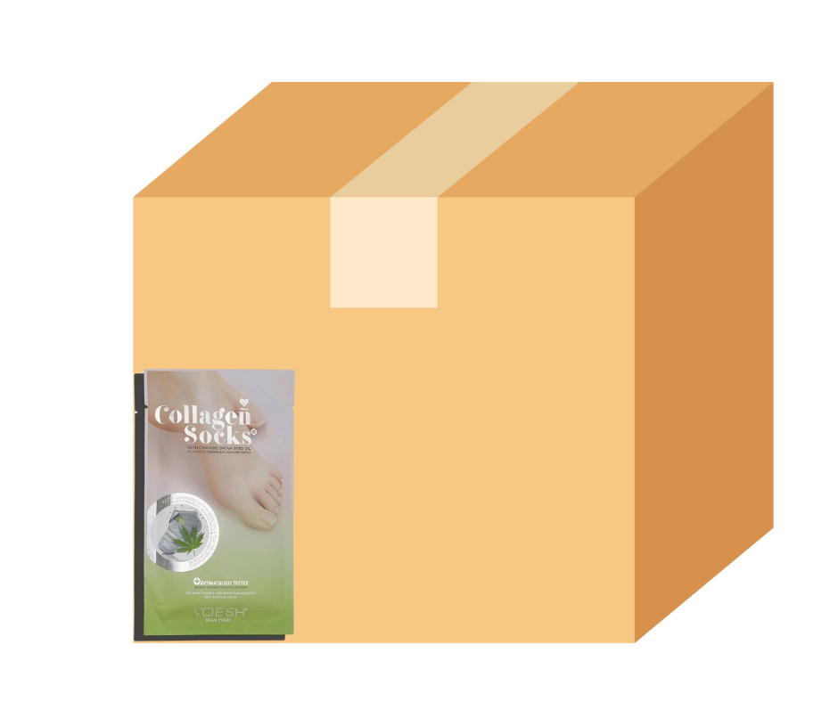 Voesh Deluxe Pedicure Collagen SOCKS _ Relax - Case of 100