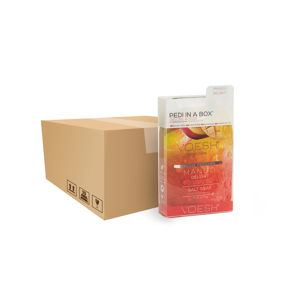 VOESH Deluxe Pedicure 4 Step - Mango - Case of 50