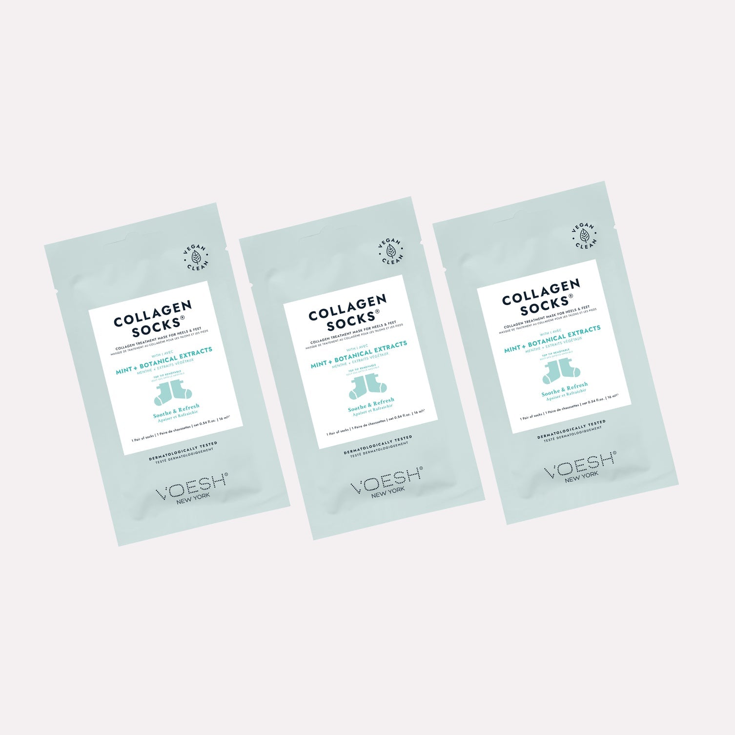 Voesh Deluxe Pedicure Collagen SOCKS - Mint & Botan - Kit