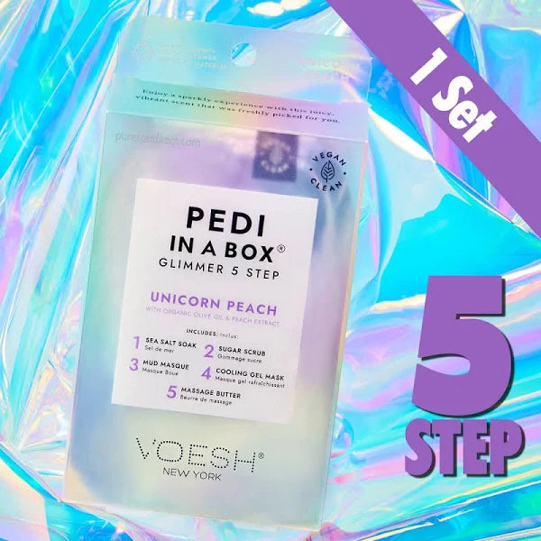 Voesh Deluxe Pedicure 5 Step Glimmer - Unicorn - Kit