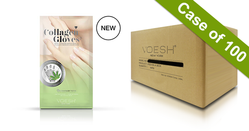 Voesh Deluxe Pedicure Collagen Gloves - Relax - Case of 100