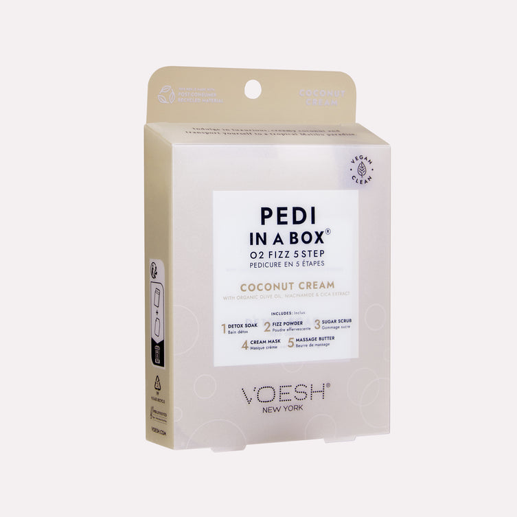 VOESH Pedi in a Box O2 Fizz 5 Step - Coconut Cream - Kit