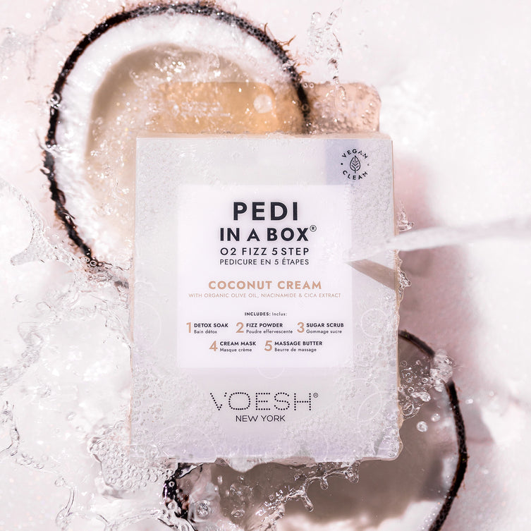 VOESH Pedi in a Box O2 Fizz 5 Step - Coconut Cream - Kit