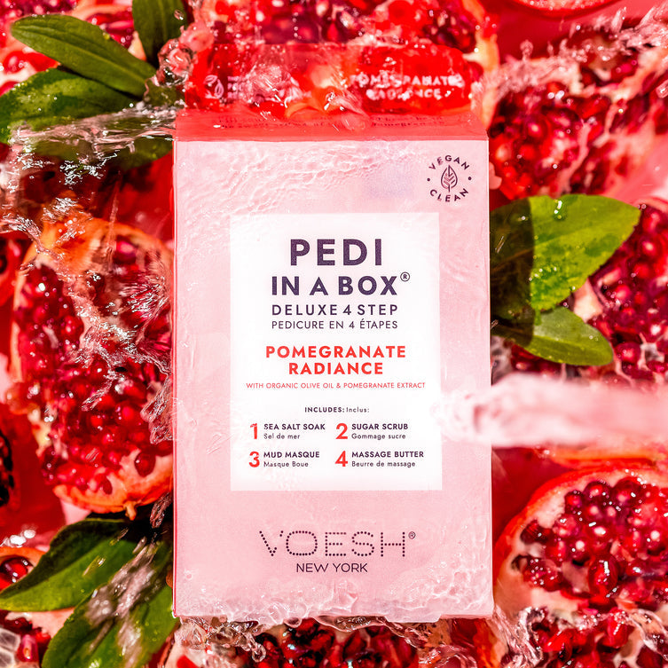 VOESH Deluxe Pedicure 4 Step - Pomegranate  Radiance - Kit