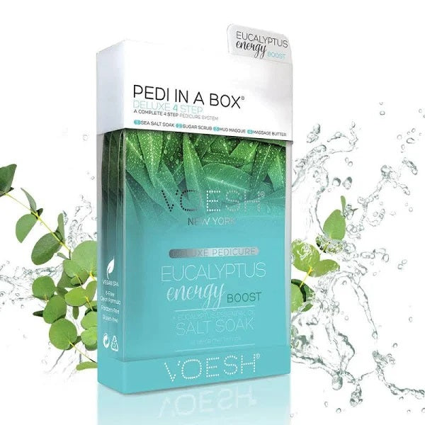 VOESH Deluxe Pedicure 4 Step - Eucalyptus Energy Boost - Case of 50