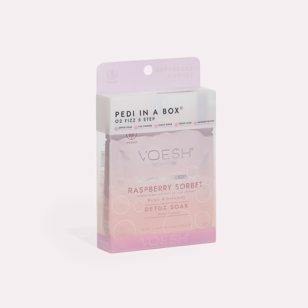 VOESH Pedi in a Box O2 Fizz 5 Step - Raspberry Sorbet - Kit